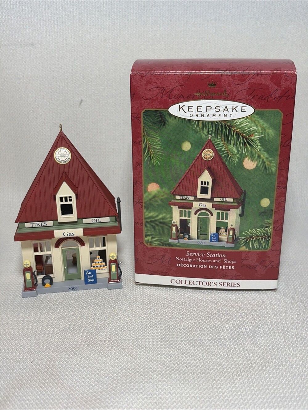 Hallmark Ornament Service Station Nostalgic Houses and Shops #18 2001 NIB
